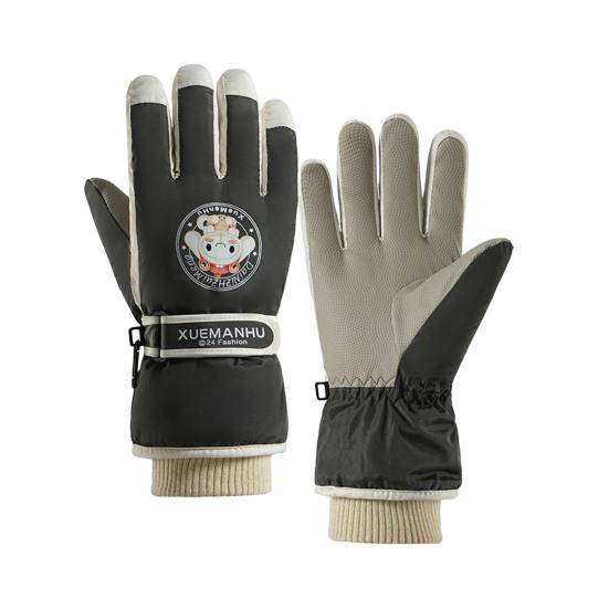 Детские зимние перчатки для снега, ветрозащитные термоперчатки для сенсорного экрана, теплые варежки для сноуборда