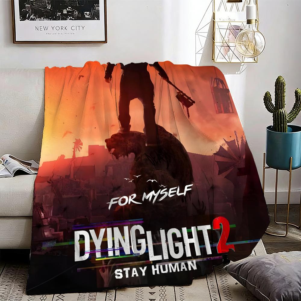 Dying Light Throw Lightweight 240g Flannel Blanket Soft Skin-friendly for Summer Cooling