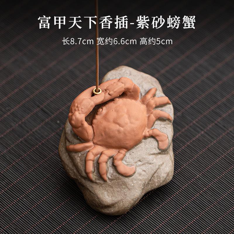 Креативные богатые крабы Керамическая курильница для благовоний Дзен-держатель для кадила Игрушки для животных для чая Скульптура Крышка-основание Аксессуары для чайной церемонии