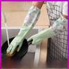 Extended Waterproof PVC Cleaning Gloves - Non-slip, Thin, and Durable for Kitchen, Dishwashing, Housework, and Laundry.