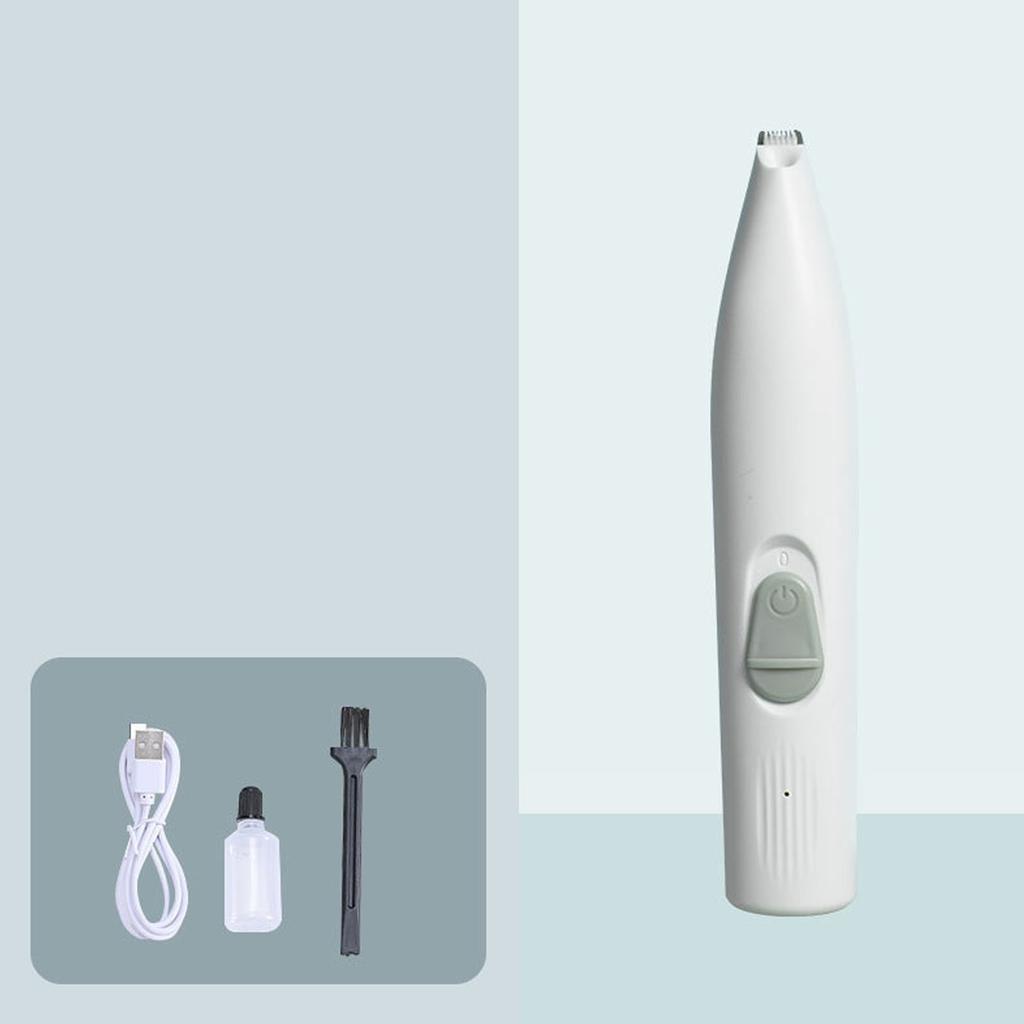 Pet Paw Hair Trimmer Rechargeable Low Noise Electric Dog Cat Hair Clipper with LED Light for Face