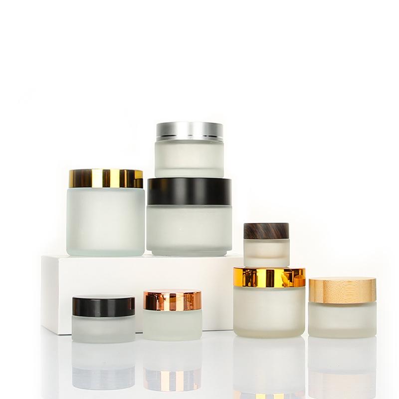 Frosted Glass Cream Jar Set: 30g, 50g, 100g - Eye Cream & Mask Containers
