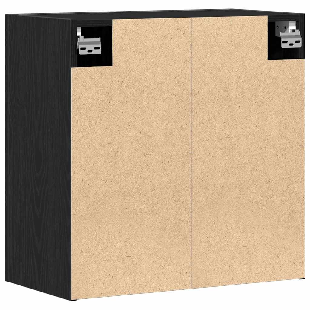 Wall Mounted Cabinet in Black Oak Look 60 x 31 x 60 cm