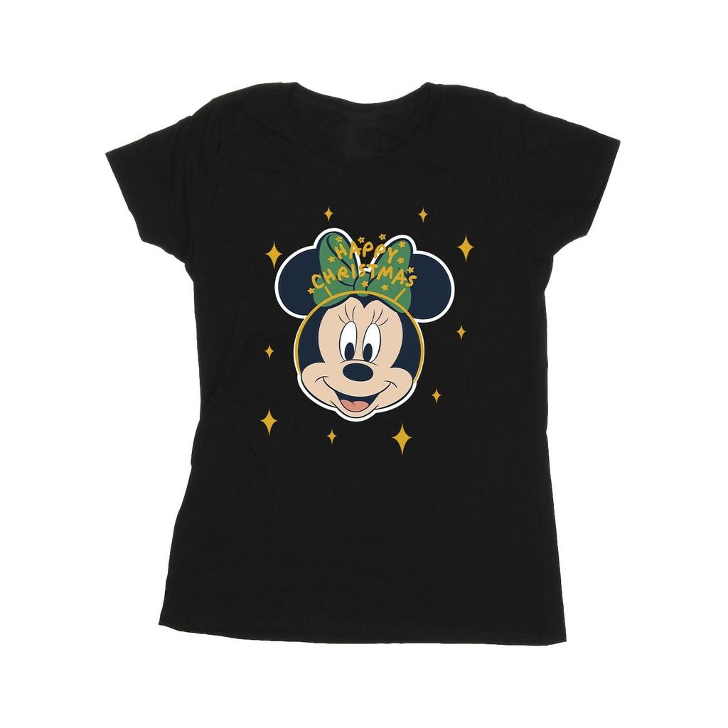 Disney Womens/Ladies Minnie Mouse Happy Christmas Cotton T-Shirt