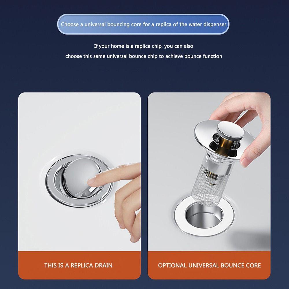 Выдвижной сливной фильтр из нержавеющей стали, ловушка для волос, аксессуар для ванной комнаты с отскоком сердечника для умывальника