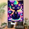 Starlight Spirit Cat Animation Digital printing polyester wall tapestry suitable use in living rooms bedrooms offices bars party