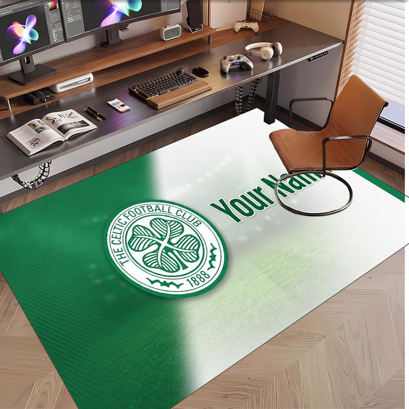 Personalized Crystal Velvet Carpet Celtic FC Pattern Non Slip Floor Rug