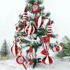 14pcs/set Candy Cane Xmas Tree Hanging Pendants Red Christmas Tree Hanging Ornaments Natal Gift