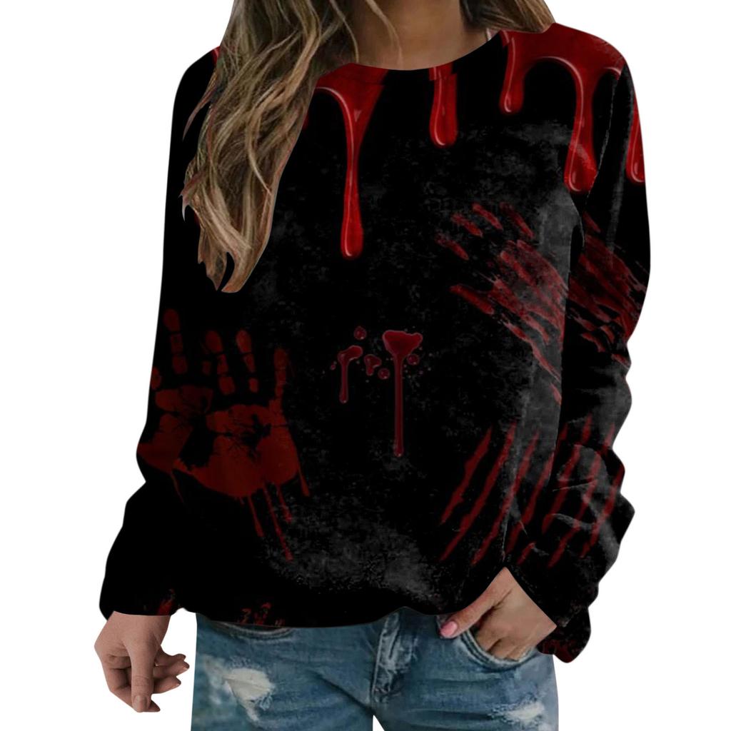 Terror Blood 3D Print Толстовки с капюшоном на Хэллоуин Женская мода Уличная одежда Толстовки Y2k Большие свитера Топы Женская одежда