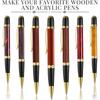 Набор для токарной обработки ручек A84E-Woodturning Pen Kit, 12 шт., с 7-мм тонкими ручками, стержнями и заготовками - Для токарного станка, Для DIY-проектов