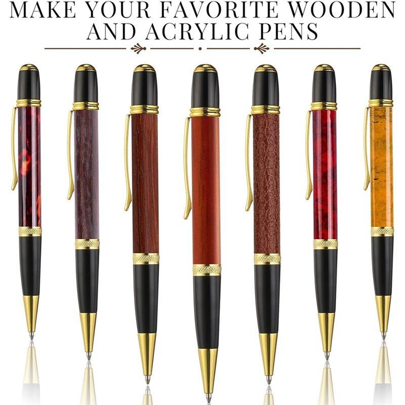 Набор для токарной обработки ручек A84E-Woodturning Pen Kit, 12 шт., с 7-мм тонкими ручками, стержнями и заготовками - Для токарного станка, Для DIY-проектов