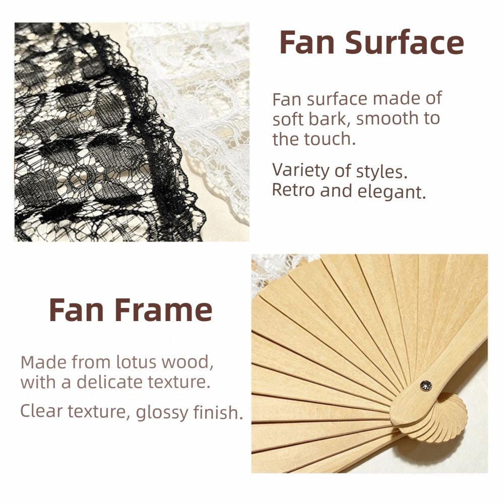 Antique Style Lace Hand Fan Floral Lace Women's Folding Fan Vintage Lace Fan Reception Decor