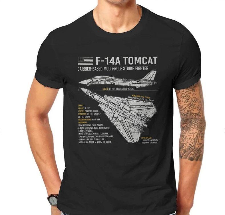 Unisex shirt Cotton Oversize Large Size F 14 Tomcat US Navy Aircraft Plane USAF Airplane size S 5XL