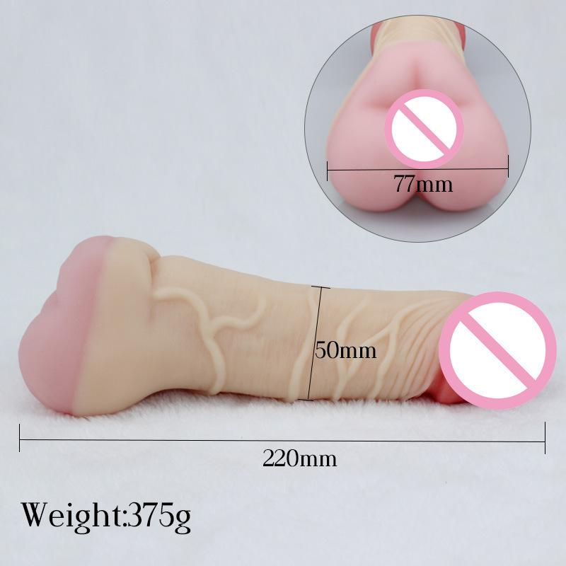 2 In 1 Realistic Pussy with Real Big Penis Enlarger Sleeve Vagina Anus Masturbation Sex Toys for Men Women Adult Erotic Supplies