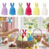 Multicolor Easter Rabbit Figurine Easter Egg Cartoon Buuny Statue  Desktop Ornament