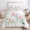 Floral Leaves Bedding Set Microfiber Butterfly Duvet Cover Lotus Flowers Comforter Cover Full King For Kids Adults Bedroom Decor
