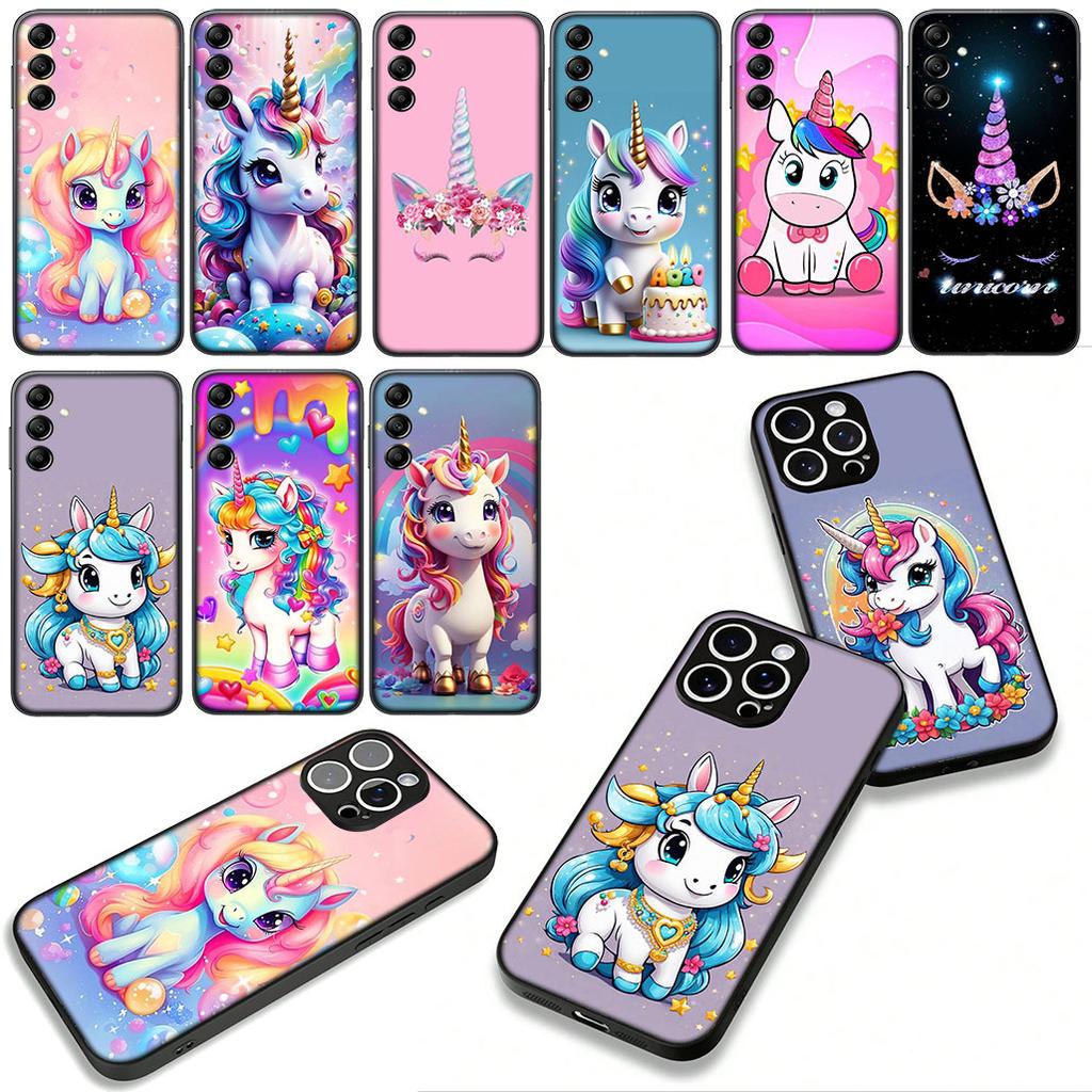 Для OPPO A54 A40 A60 A80 A18 A16 A17 A38 A78 A79 A57 A55 A96 A15 A12 Чехол для телефона Обои Единорог Милый Постер Корпус