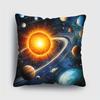 Galaxy-Inspired Throw Pillow Cover - 17.7x17.7 Inch, Polyester, Machine Washable, Zip Closure, Contemporary Style, 1pc
