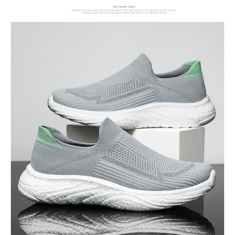 Обувь для мужчин, повседневная обувь Flyknit, легкая обувь для ходьбы со стременами и мягкой подошвой