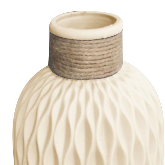 Nordic Style Plastic Faux Ceramics Striped Vase Desktop Decor for Home