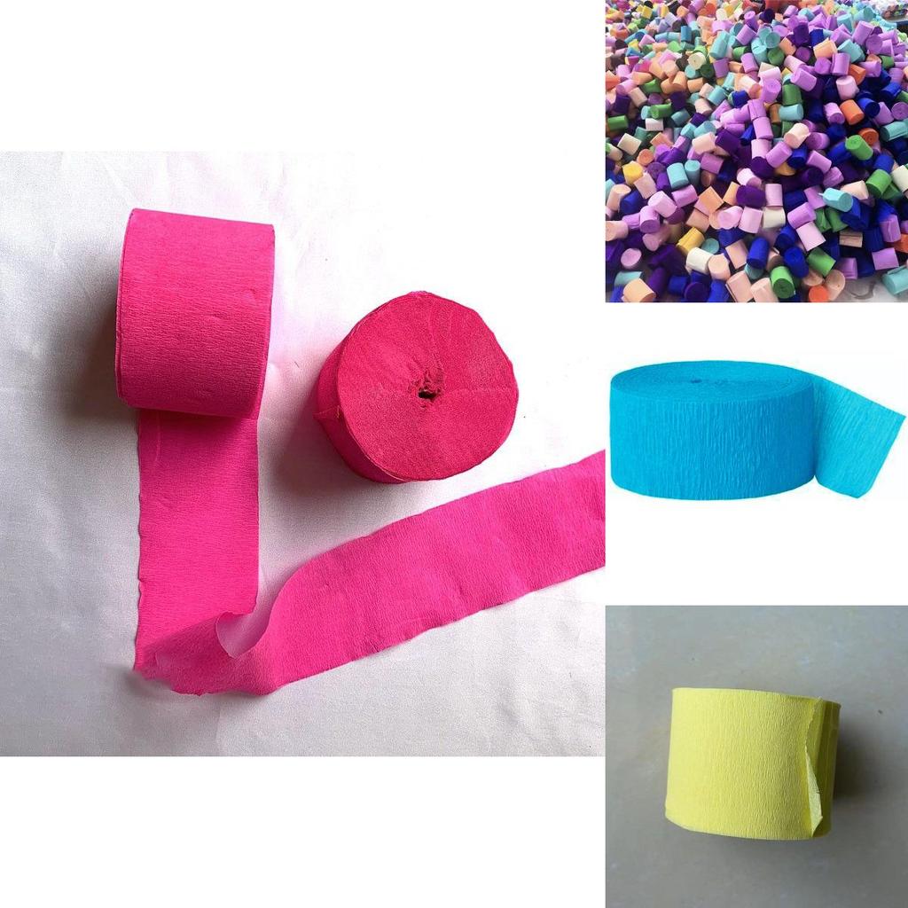 Vibrant 82ft Crepe Paper Party Streamers Roll For Birthday Wedding Hanging Decor Craft