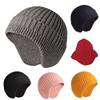 Thick Winter Earmuff Cap Windproof Warm Beanie Hat Trendy Knitted Earmuff Hat  Men Women