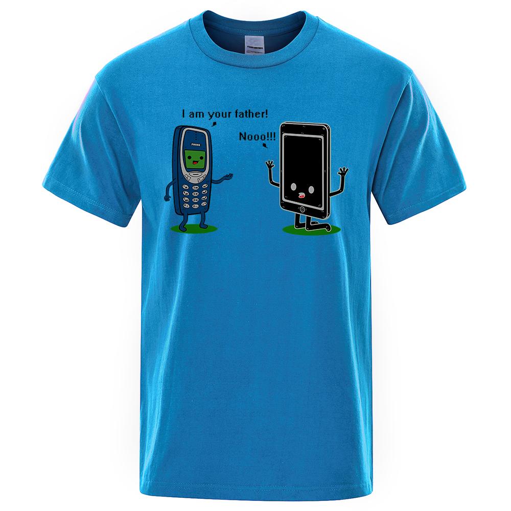 I'm Your Father Funny Phone T-Shirts Men Women Casual Short Sleeve Crewneck Breathable Tops Cotton Summer Hip Hop Tee Clothing