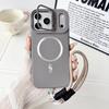 Wrist Strap Leather Textured Case For iPhone 17 Pro Max 17 pro Air 16 15 14 13 12 11 Metal Lens Bracket Magnetic Ring Cover