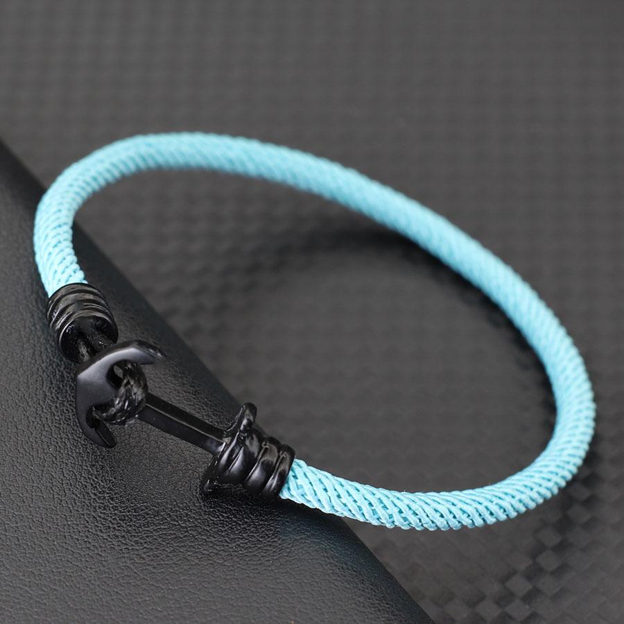 Men Bracelet Anchor 4mm Milanese Rope Braclet Outdoor Sports Beach Surf Nautical Wrist Guard For Male Hand Jewelry Pulseria