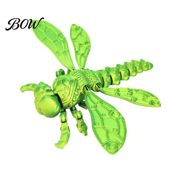 Realistic Insect Model 3D Printed Dragonfly Figurine, Articulated with Movable Joints, Joints Stress Relief Fidget Toy for Desk Decoration Educational