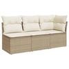 VidaXL Canapé de Jardin avec Coussins 3 Places, Siège avec Housse, Meuble de Terrasse Patio Balcon Extérieur, Beige Résine 366076