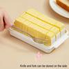 Многофункциональный пластиковый органайзер для масла с ломтерезкой, легко режущая коробка для масла 2 в 1, кухонный прозрачный контейнер для масла