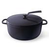 Литая эмалированная кастрюля 26 см Ocean Navy безводная кулинарная безводная выпечка специальная книга рецептов в комплекте кастрюля для духовки 2 отдельно стоящие крышки OP2R26S-NV