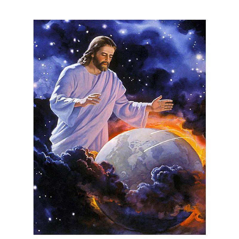 5D Diy Алмазная вышивка Иисус Rhinestone Kit Алмазная картина Религиозные фигурки Мозаика Подарок ручной работы 40*50 см