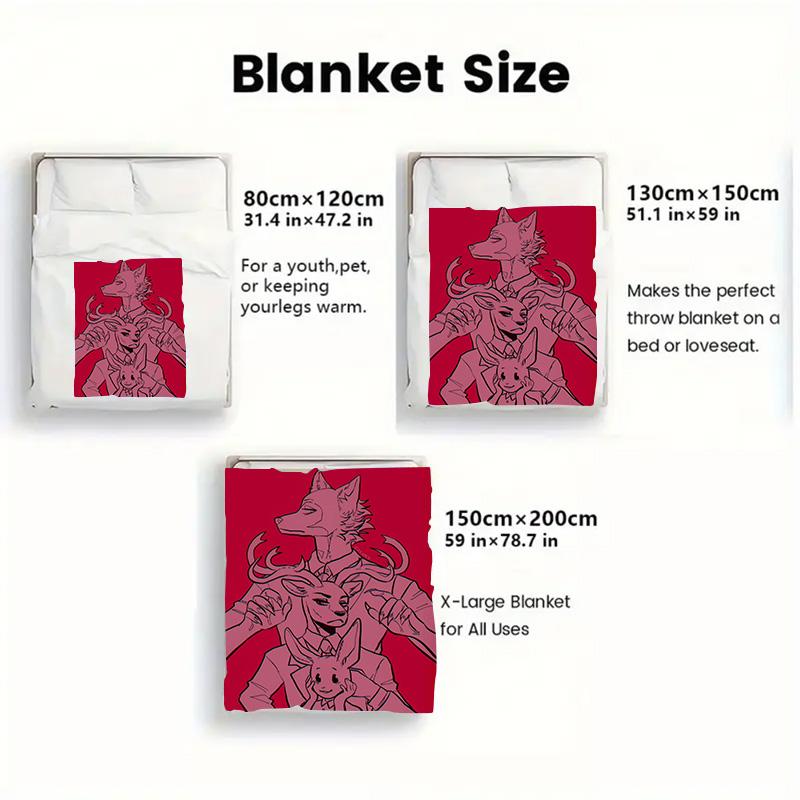 Beastars 2D Flat Pattern Flannel Blanket High quality All Seasons Warmth and Comfort Perfect for Christmas Gifts.MMT0918025