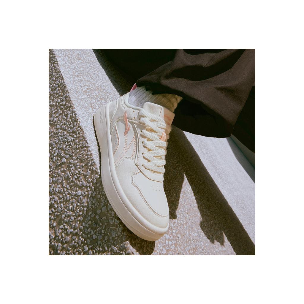 Li Ning Sui Sui Casual Versatile Thick Sole White Sneakers Non-Slip Wear-Resistant Breathable Height Increasing Low-Top Skate Shoes AGCT148-2
