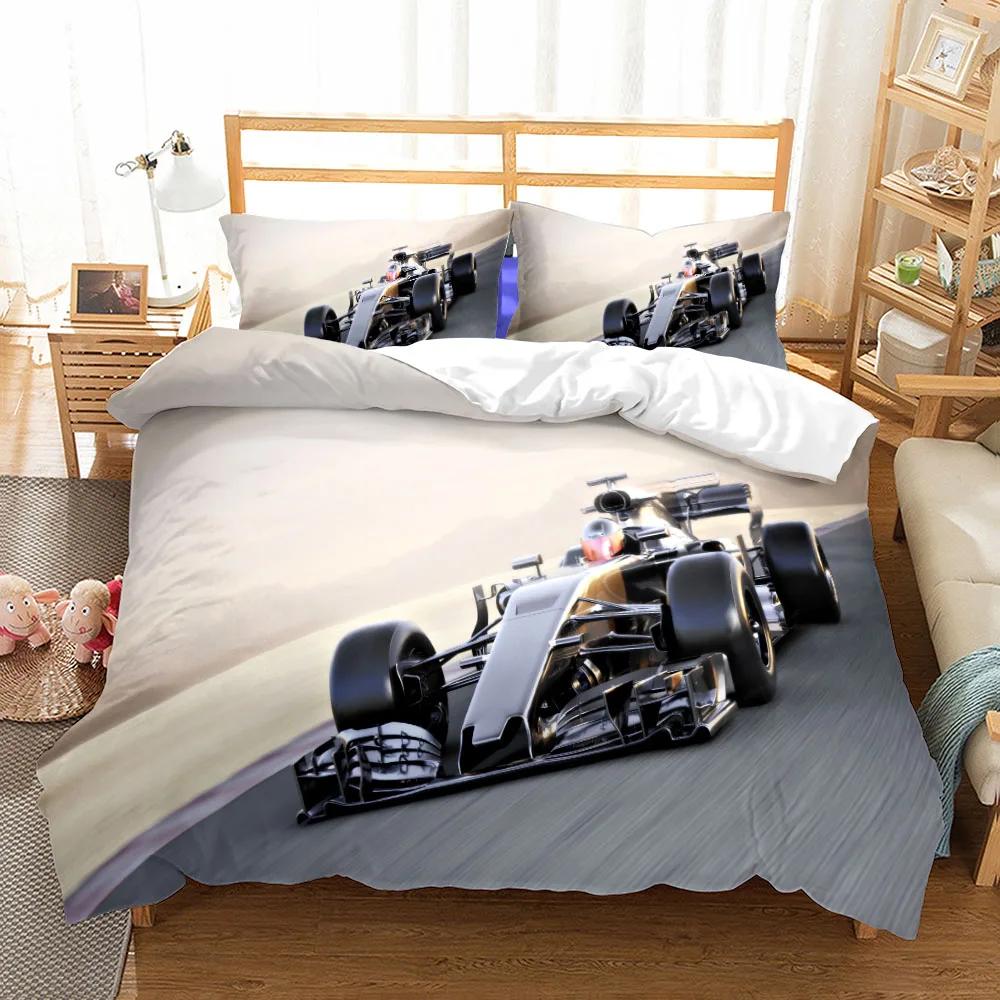 Relay Race Car Game Duvet Cover Set UK Single Double Queen US Twin Full King Size Bed Linen Set Duvet Cover Bed Set Quilt Cover