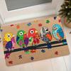 1pc Non-Slip Absorbent Flannel Puzzle Bird Suitable for Entryway, Bathroom, Bedroom Floor Mat with Colorful Cartoon Bird Design, Soft Machine-Washable