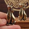 Brass Double Cat Sculpture Ornament Crafts Anime Cat Ornament Home Desktop Living Room Office Small Ornament Crafts