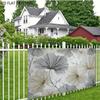 2D flat 1pc Ginkgo leaf polyester banner - off-white and golden branches with black leaf patterns photography background