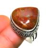 Seam Agate Gemstone 925 Silver Plated Handmade Jewelry Ring Size 8.5