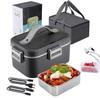75W 1.8L Portable Electric Heated Lunch Box Stainless Steel Detachable Heating Bowl Car/Truck/Office Dining Box Microwave Oven