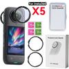 Removable Rotating Lens Guard for Insta360 X5 Plastic & Tempered Glass Standard Protective Lens Cover Action Camera Accessories