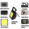 Multifunctional Outdoor Portable Usb Chargeable Cob Work Light Inspection Light Camping Mini Led Keychain
