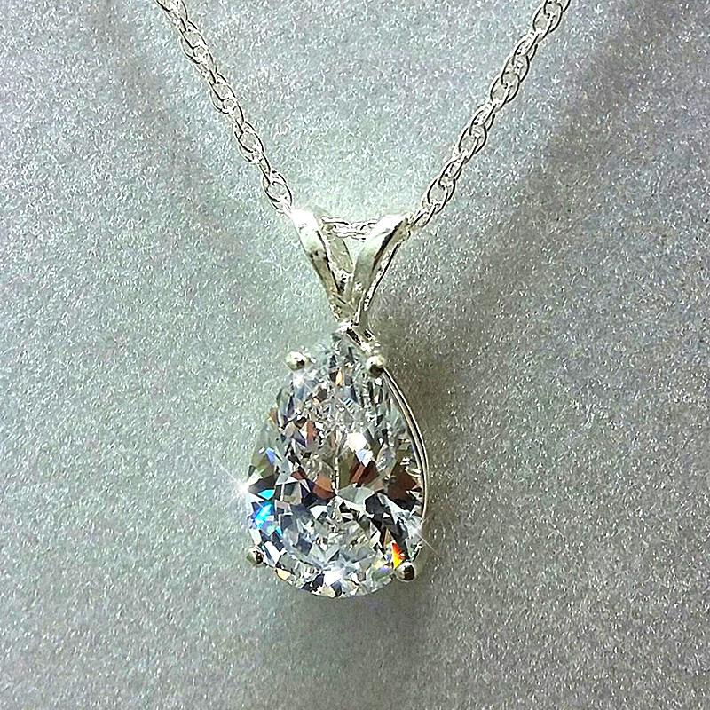 Water Drop Cubic Zirconia Crystal Ladies Necklace Collection Simple and Elegant Women Accessories Gift