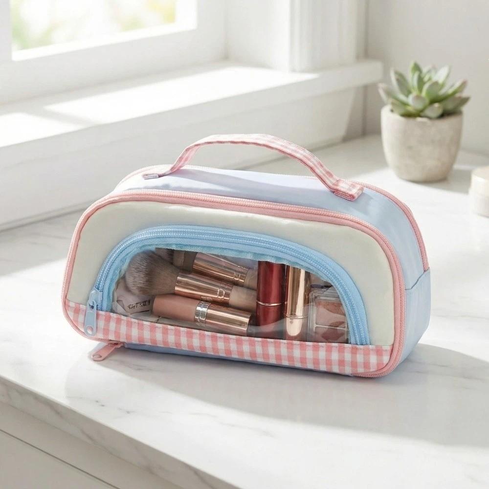 Makeup Bag Transparent Window Pencil Case Pencil Holder Pen Storage Bag  Student