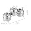 1/3/4Pcs Stainless Steel Seasoning Jars with Lid Condiment Bowls Spice Container Salt Sugar Bowl Household Kitchen Supplies