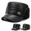 Men's Flat Top Hat Winter Warm Ear Protection Hat for Middle-Aged and Elderly People Bomber Hat Thick Cold-Proof Cap