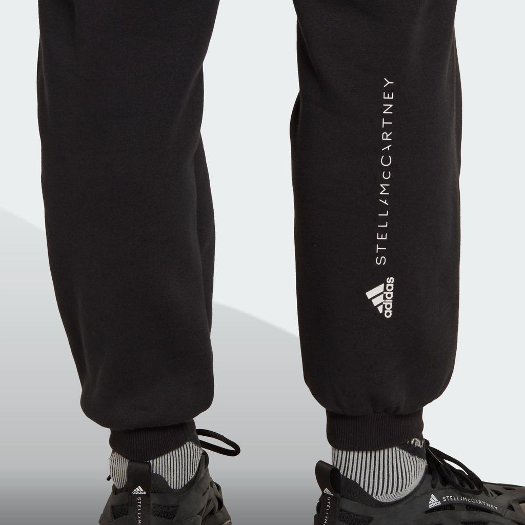 Adidas Stella McCartney M Pants Solid Color Logo Print Elastic Straight Sports Pants Women Pants Black HG6841