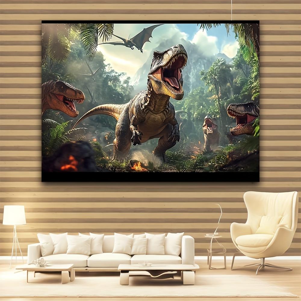 Dinosaur jungle background banner, suitable for prehistoric themed parties and celebrations, indoor and outdoor use